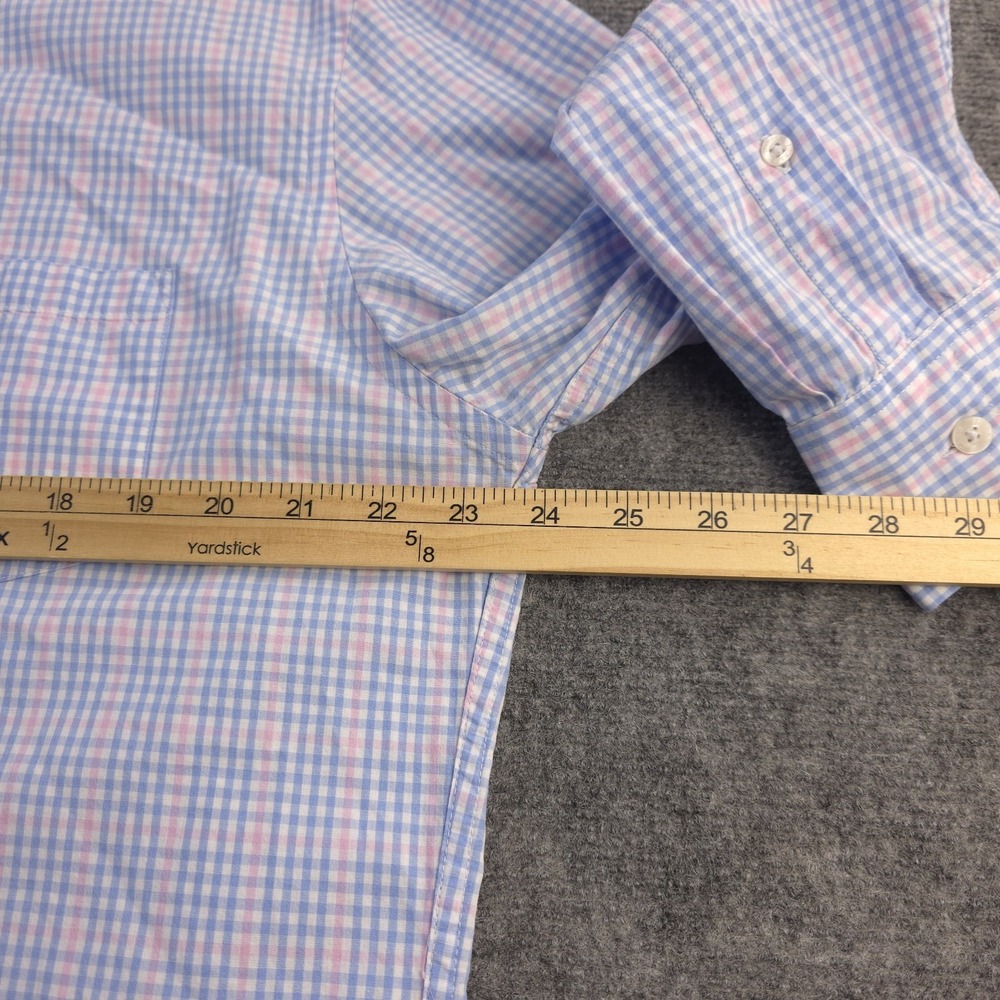 J Crew Shirt XL Slim Fit Pink Blue Check Long Sleeve Button Down Cotton Pocket - Picture 5 of 9